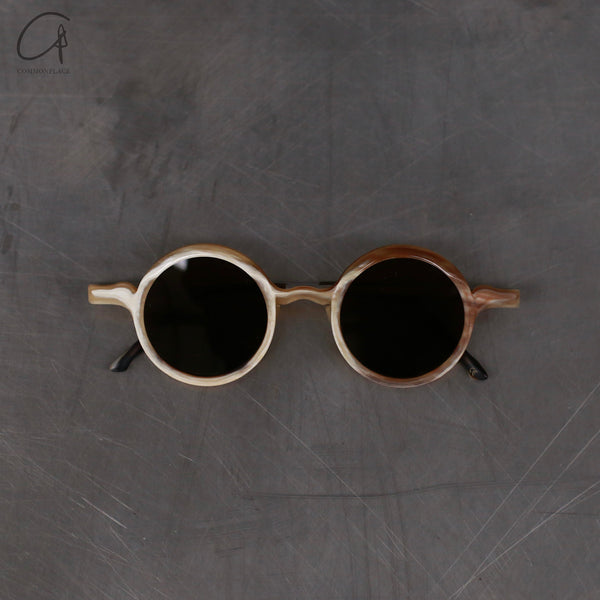 Rigards x UMA WANG joint RG00UW18 series horn wire cutting handmade glasses RG-RG00UW18-DLSQT marble frame bronze lens